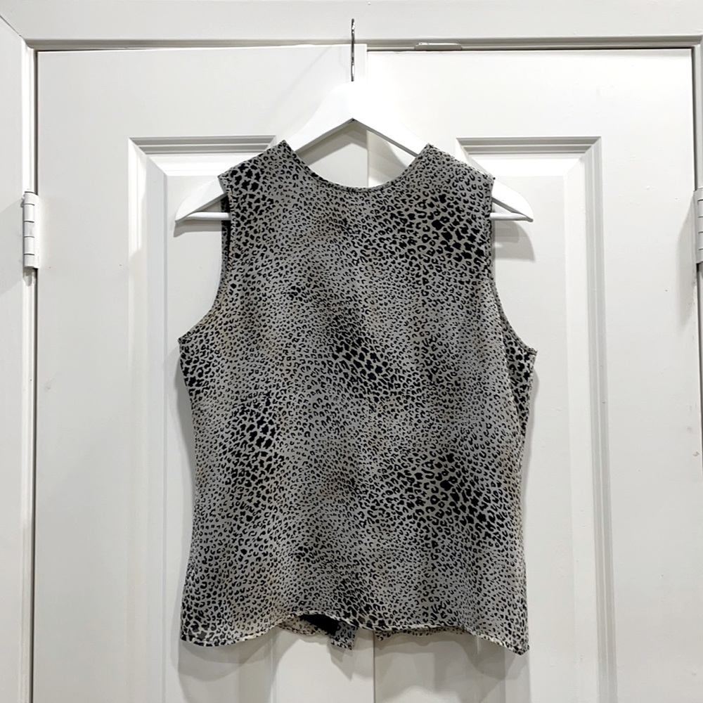 Allison Taylor 100% Silk Cheetah Print Blouse